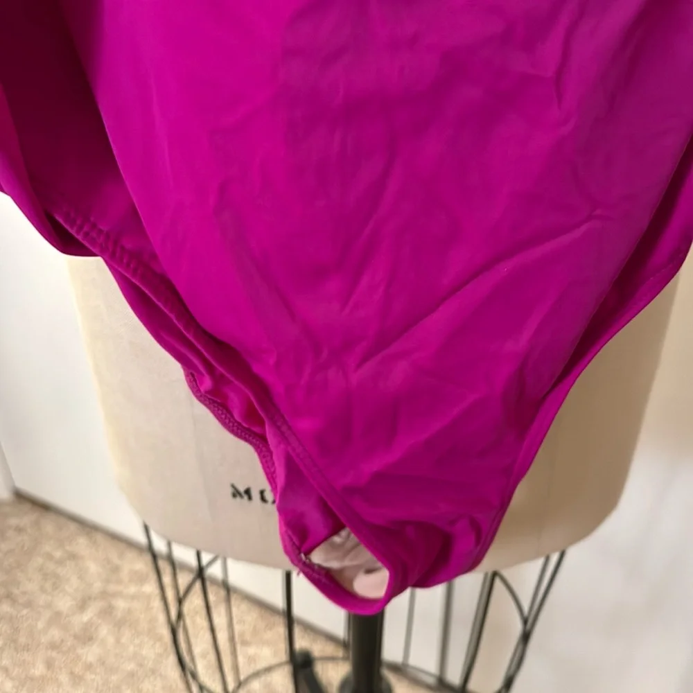 Swimsuits for All One piece swimsuit with skirt in fuscia with studs - Picture 3 of 5